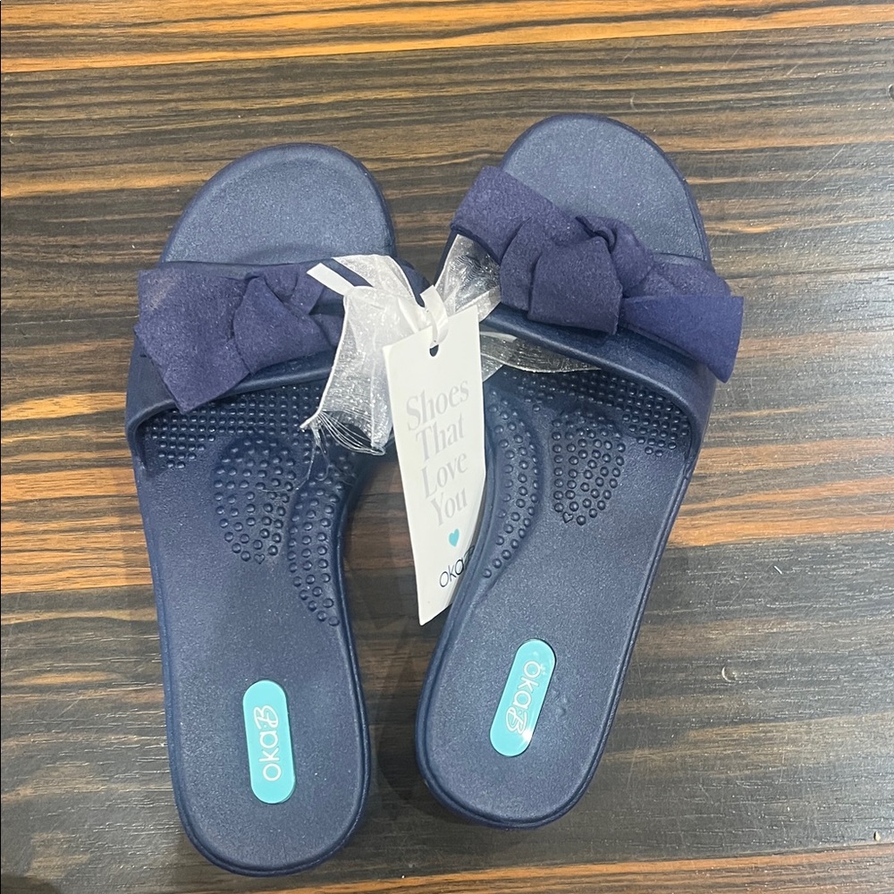 OKA b. Women's Twiggy Sapphire Blue Bow Sandals
